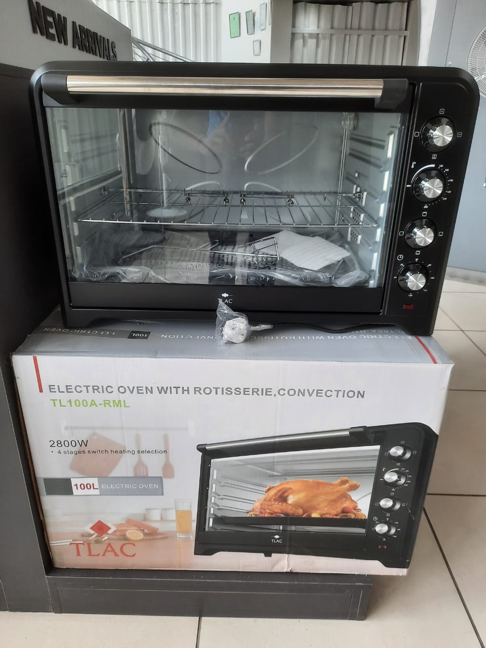 100 Litres Tlac Electric Oven With Rotisserie - Bake, grill, toast, roast & warm, Adjustable temperature control with timer for precision cooking,Durable glass door & stainless steel heating elements.