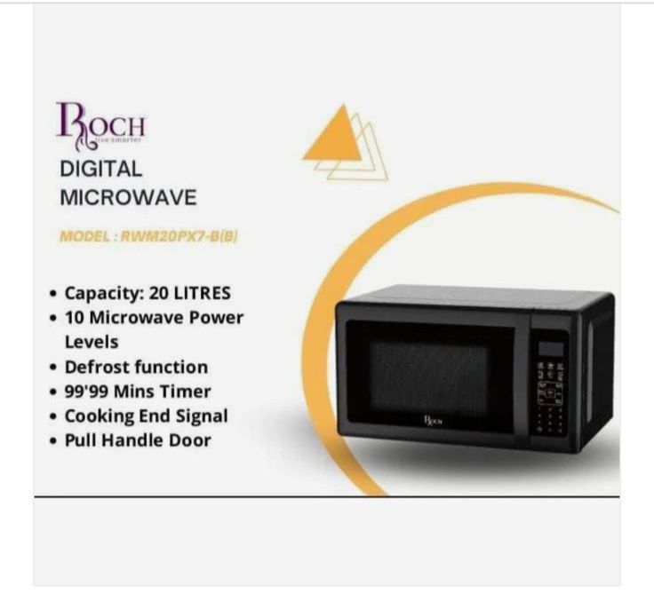 Roch 20 Litres Digital Microwave Oven – Compact & Efficient Cooking, Easy operation with preset cooking functions,  Saves time while cooking or reheating food.