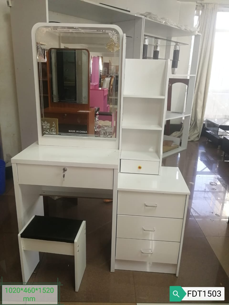 Dressing Table With Chair With Sliding Mirror / Vanity Desk
