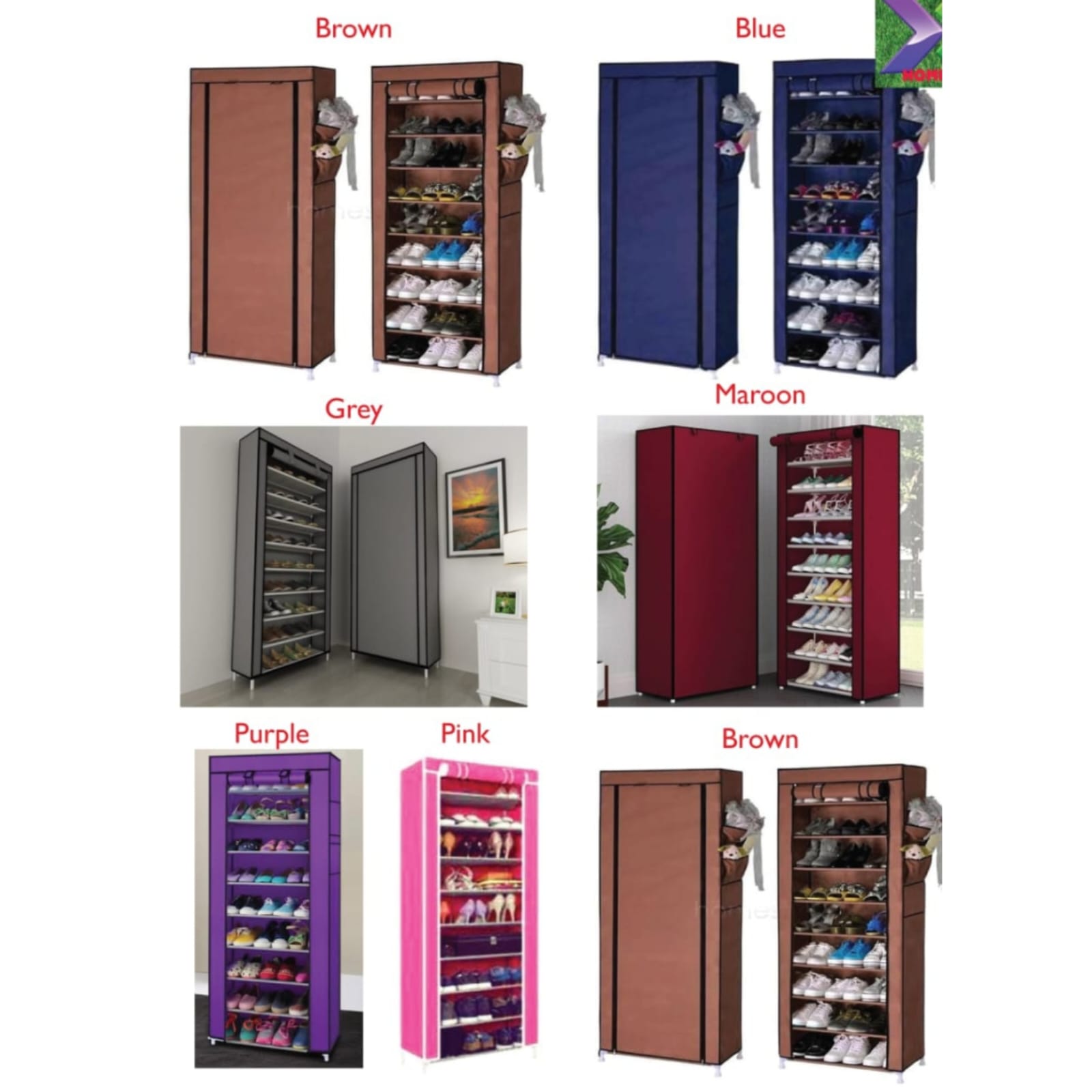 10 Layers Free Standing Shoe Rack Organizer With Cover - Durable, Affordable, Perfect for you, Extra storage space, Portable .