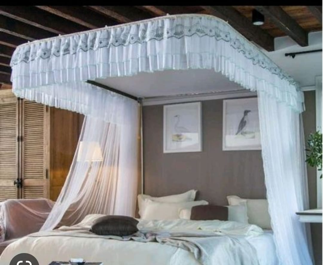 5*6 2 STAND MOSQUITO NET WITH SLIDING RAILS - This mosquito net comes with metallic stands and it makes your bedroom look pretty , unique and organised. It is durable, easy to assemble and comfortable