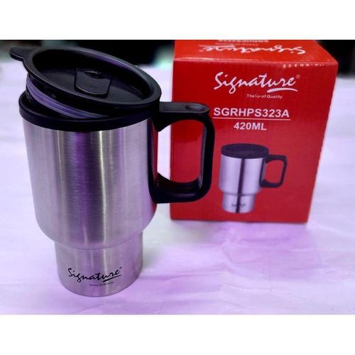 420 ML SIGNATURE THERMO CUP WITH MUG - Stainless steel insulation, Unbreakable, Easy to carry, Drinkware Tea Mug.