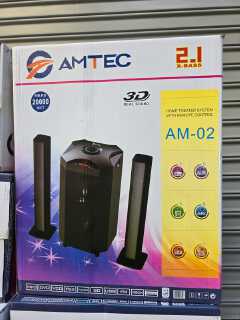AMTEC AM-02 SOUNDBAR SUPER BASS SOUND SYSTEM BT/USB/SD/FM - Aux/Digital FM ready,  Built in Powerful Amplifier, Can hold an Sd card , It is Bluetooth Enabled.