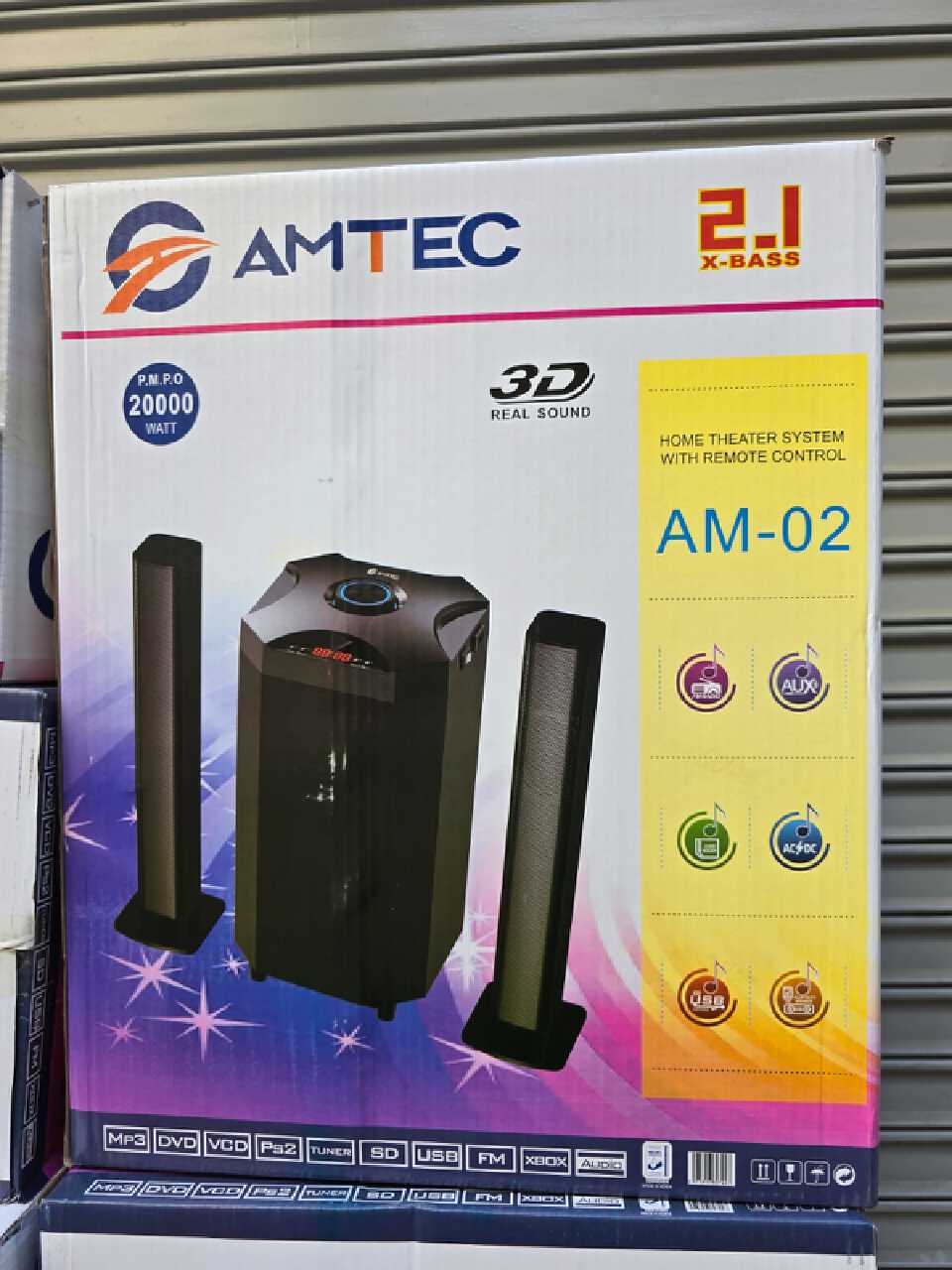 AMTEC AM-02 SOUNDBAR SUPER BASS SOUND SYSTEM BT/USB/SD/FM - Aux/Digital FM ready,  Built in Powerful Amplifier, Can hold an Sd card , It is Bluetooth Enabled.