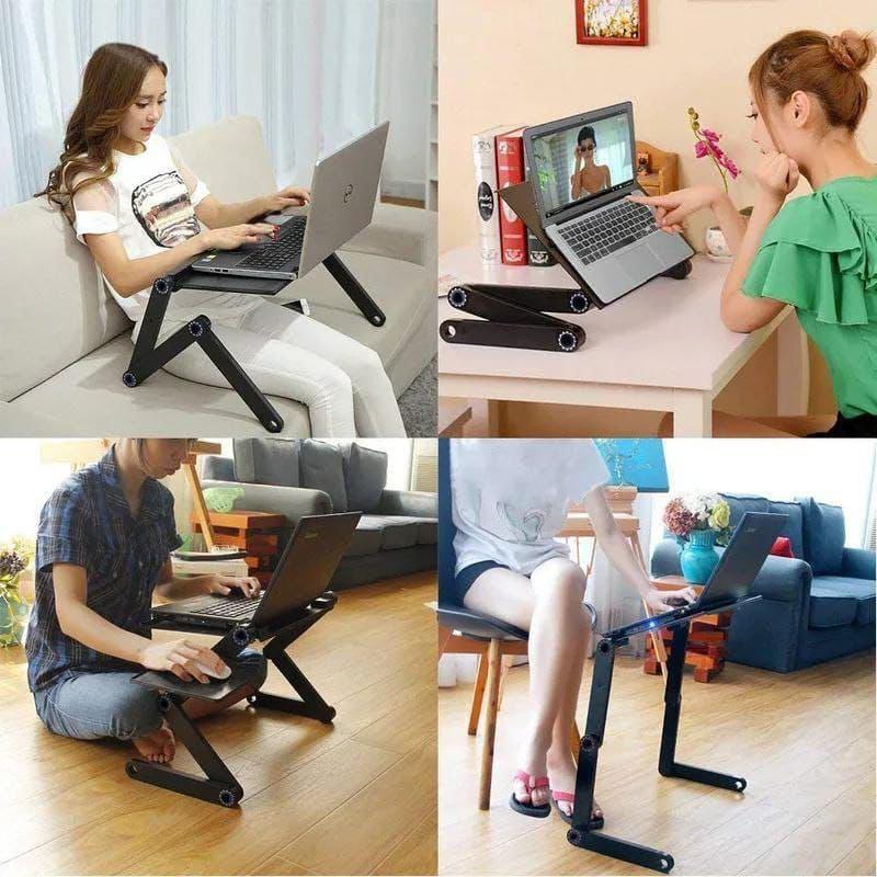 Laptop Stand With Mouse Pad and Fan - Lightweight and foldable design, making it easy to carry and set up wherever you need it, whether at home, in the office, or on the go.