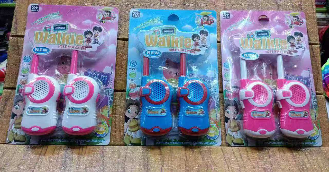 Kids Battery Operated Radio Walkie Talkie Toys - Talking Distance Up to 50m. Unscrew two walkie talkies and insert 3 AA batteries in each.
