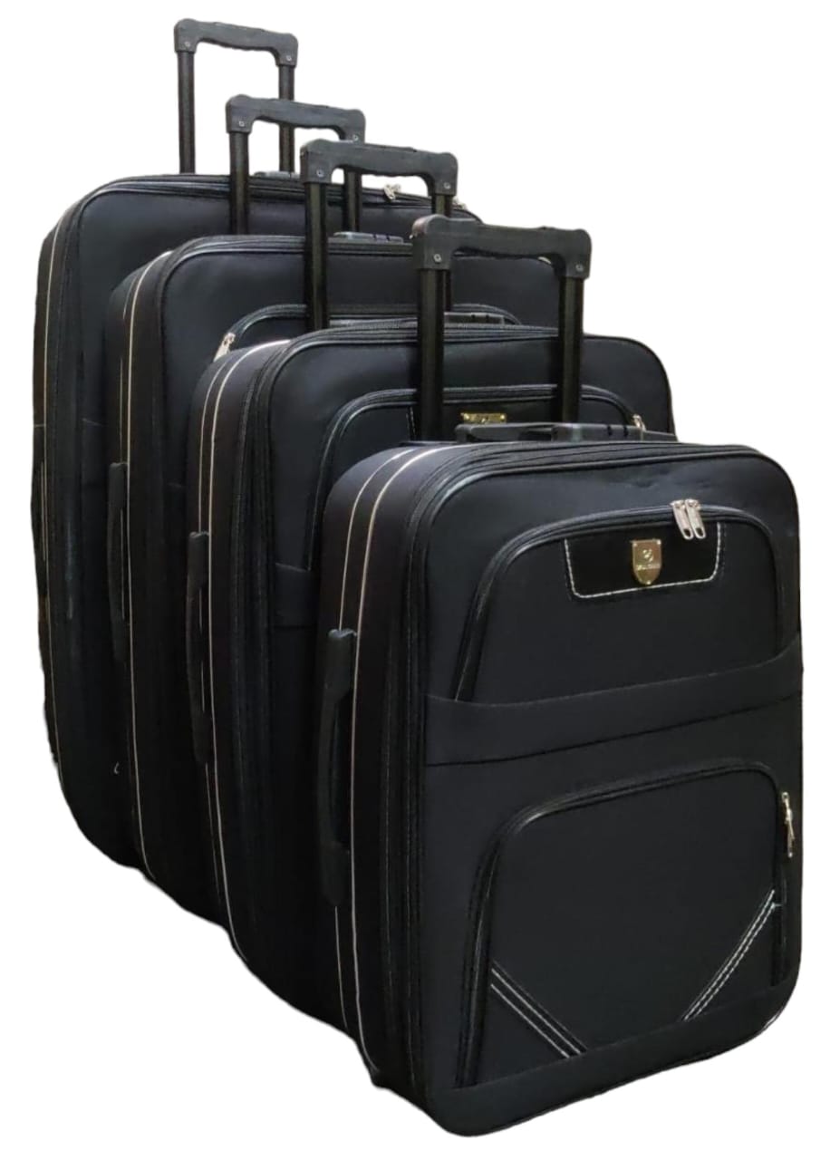 3 IN 1 HIGH QUALITY FABRIC SUITCASES -  All pieces have a pin lock system, 4 wheels rotating, Strong durable tough fabric material .