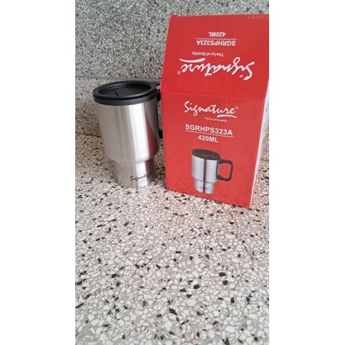 420 ML SIGNATURE THERMO CUP WITH MUG - Stainless steel insulation, Unbreakable, Easy to carry, Drinkware Tea Mug.