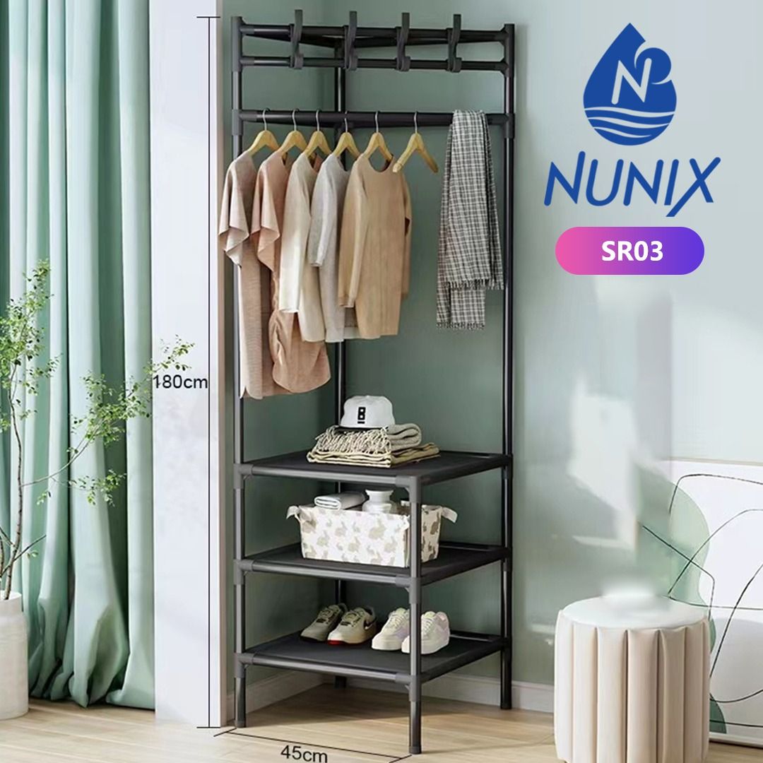 Multipurpose Shoe Rack with Cloth Hanger & Organizer – Space Saver, Sturdy, Durable & Space-Saving, Perfect for Bedrooms, Entryways, or Wardrobes, Easy to Assemble & Clean.
