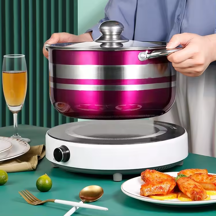 [NEW ARRIVALS]  HOMART C.Pots 8PCS Colorless  Stainless Steel Cookware Set  Cooking Pots Large Capacity Capable of Simmering a Whole Chicken Multi-Size (20/22/24/26cm 4pcs Pots+4pcs Pot Covers )