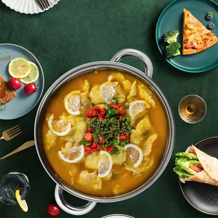 [NEW ARRIVALS]  HOMART C.Pots 8PCS Colorless  Stainless Steel Cookware Set  Cooking Pots Large Capacity Capable of Simmering a Whole Chicken Multi-Size (20/22/24/26cm 4pcs Pots+4pcs Pot Covers )