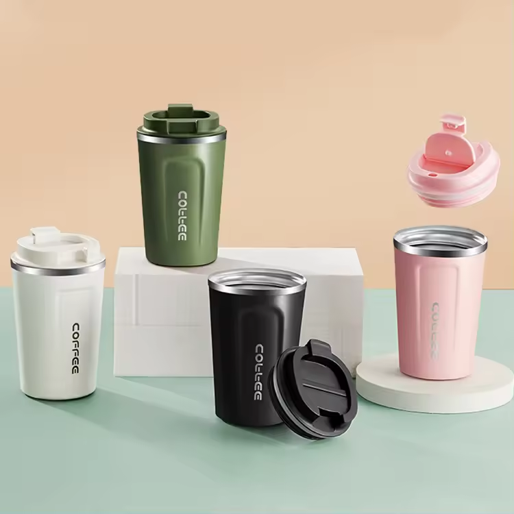 Digital Homart 380 ml S-Coffee Cup Travel Mug for Hot & Cold Drinks, Stainless Steel Insulated Coffee Mug, Double-Walled Thermal Mug with Leak-proof Lid, Portable & Reusable Coffee Cups for