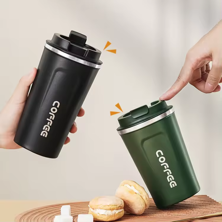 Digital Homart 380 ml S-Coffee Cup Travel Mug for Hot & Cold Drinks, Stainless Steel Insulated Coffee Mug, Double-Walled Thermal Mug with Leak-proof Lid, Portable & Reusable Coffee Cups for