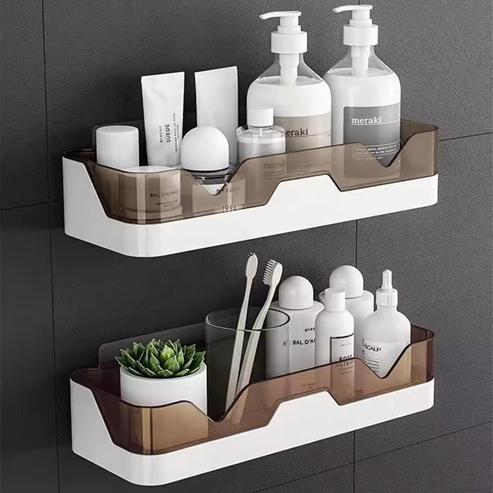 [ NEW ARRIVALS] D023 Accessory holder Homart 1-Pack Shower Caddy, Separable Shower Organizer with Hooks, No Drilling Double Layer Shower Shelf, Used for Bathroom and Kitchen (Black)