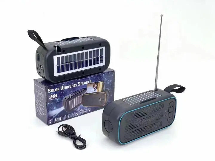 【 Promotion 】 HOMART BS-3 dual solar Bluetooth flashlight speaker with TF/USB/FM flashlight charging, Bluetooth music playback, Bluetooth calls, remote access to 10M