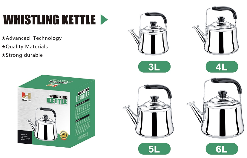 Homart New Teapot Stainless Steel Whistling Kettle with Wooden Handle whistling kettle stainless steel