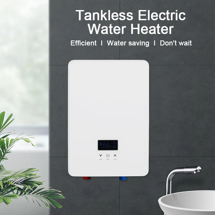 {NEW ARRIVALS} Homart Electric Water Heater, 6 kW Electric Instantaneous Water Heater with Shower Head, LCD Display, Thermostat, Shower Water Heater, Heating for Bathroom and Kitchen