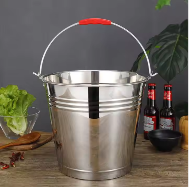 High Quality Multifunctional Stainless Steel Kitchen WCT Cooking  Water Bucket  Ice Bucket Wine Cooler Milk Bucket  With Knob 28CM, 32CM , 34CM ,36 CM