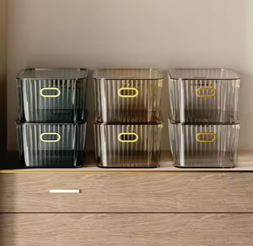 Elegant Multifunctional Homart Household Kitchen pantry organizer Fridge Make Up  Pet Storage box with Handle And Lid