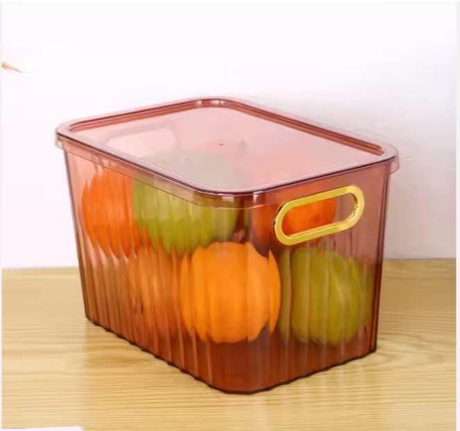 Elegant Multifunctional Homart Household Kitchen pantry organizer Fridge Make Up  Pet Storage box with Handle And Lid