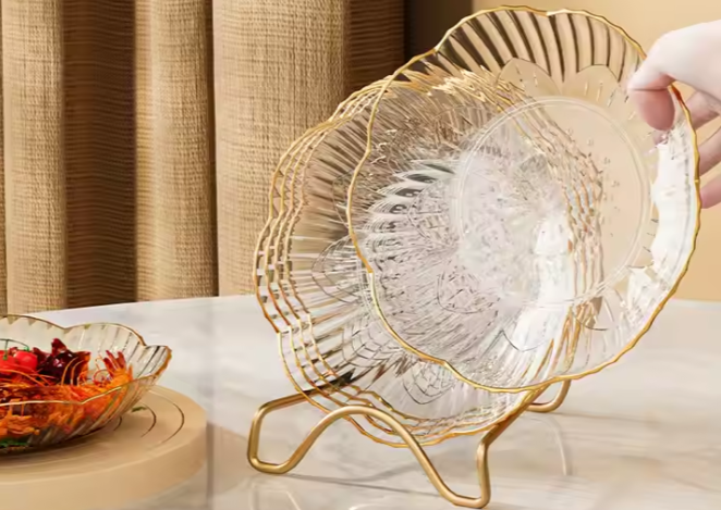 New Luxury Crystal Display Tray Salad  Serving Decoration Dry Snacks QY 6061(1152)Candy Fruit Plate Storage Containers