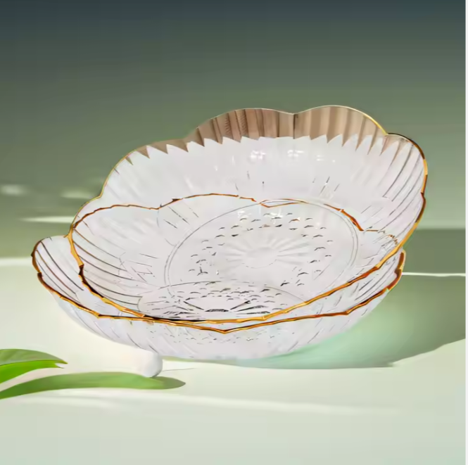 New Luxury Crystal Display Tray Salad  Serving Decoration Dry Snacks QY 6061(1152)Candy Fruit Plate Storage Containers