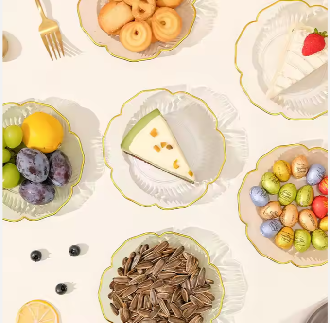 New Luxury Crystal Display Tray Salad  Serving Decoration Dry Snacks QY 6061(1152)Candy Fruit Plate Storage Containers