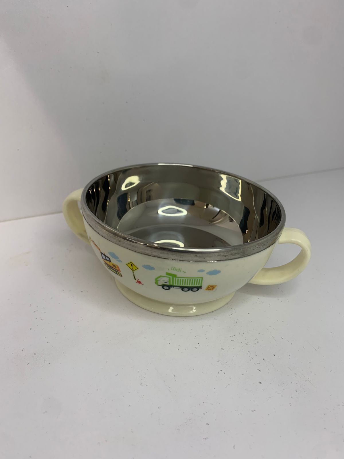 High Quality baby feeding Homart Double Wall Insulated Stainless Steel children's plate With Feeding Spoon  household bowl for Kindergarten 6754