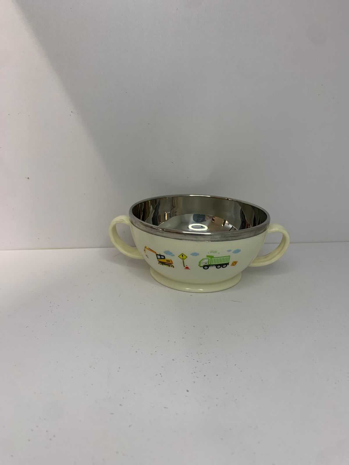 High Quality baby feeding Homart Double Wall Insulated Stainless Steel children's plate With Feeding Spoon  household bowl for Kindergarten 6754