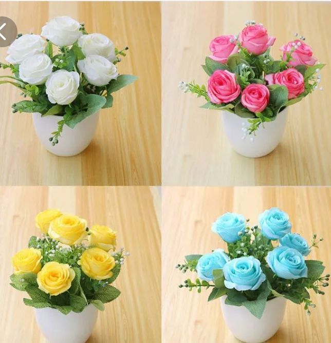 Flower Plant Simulated Dinning Table Decor Plastic Bedroom Imitation Potted Flower For Home-