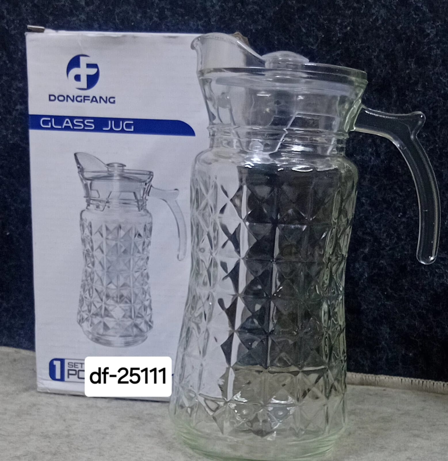 Clear glass jugs