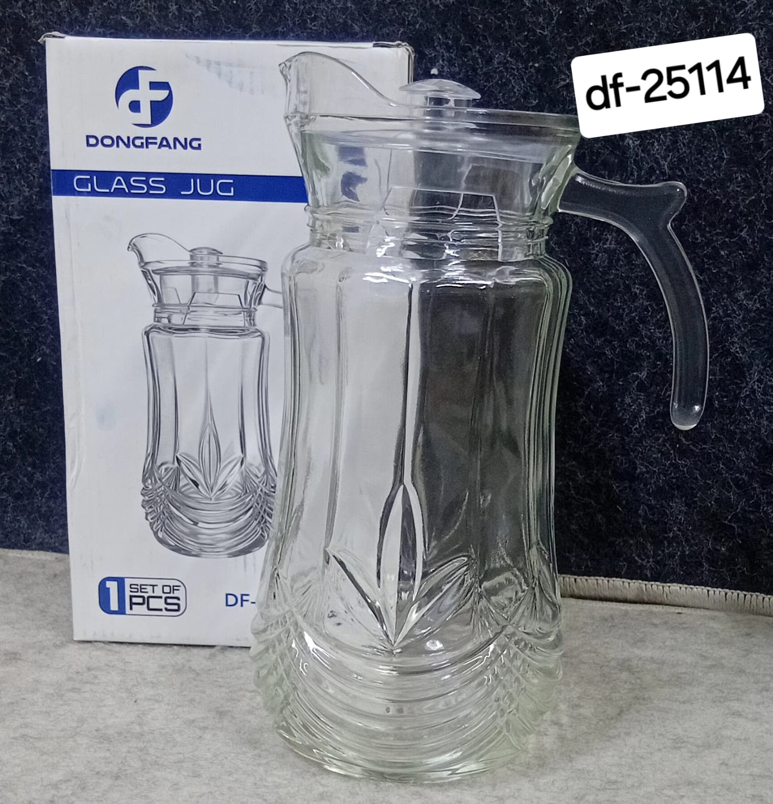Clear glass jugs