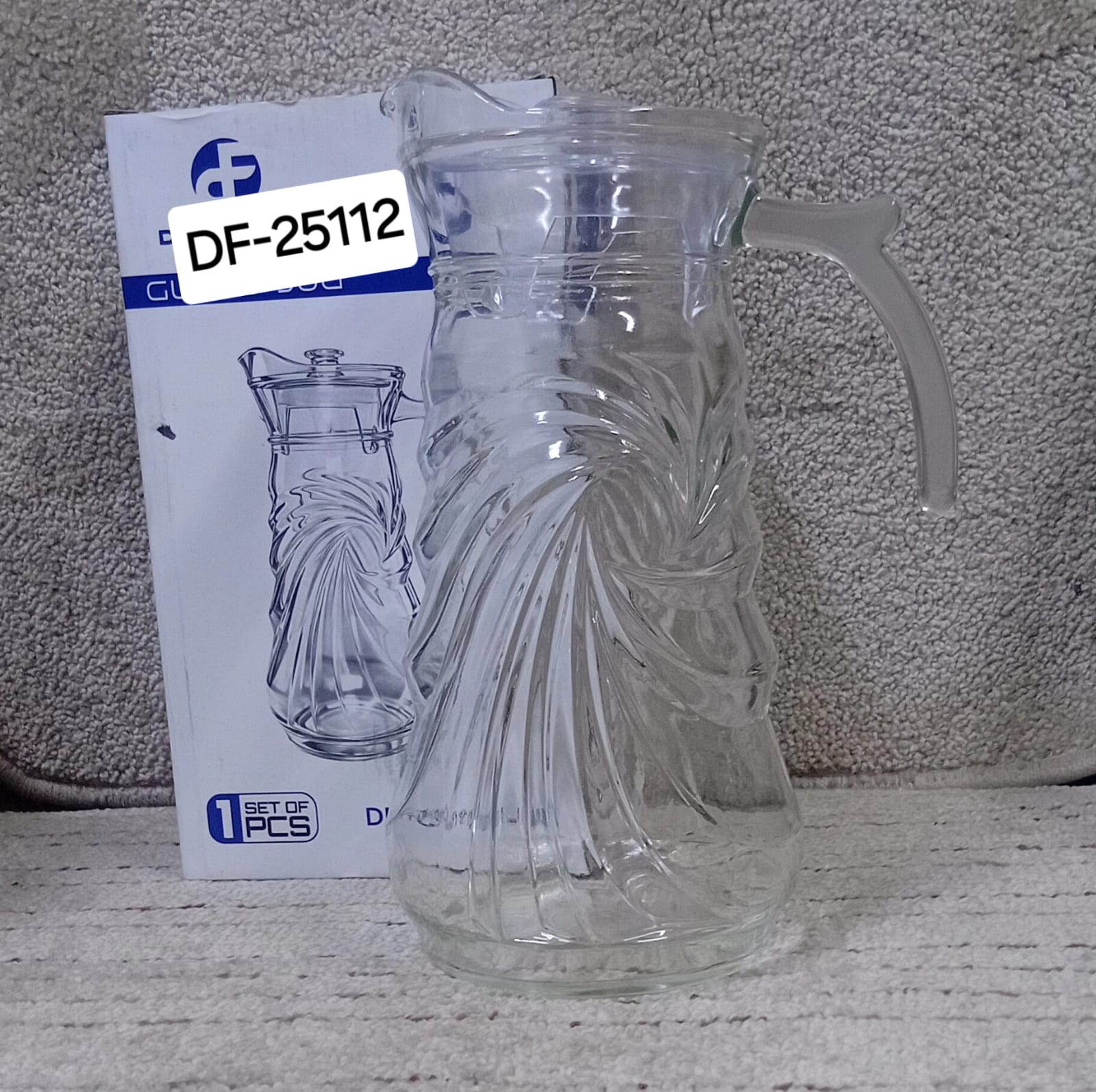 Clear glass jugs