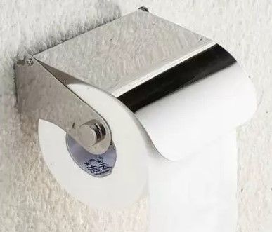 Lirlee Wall-Mounted Tissue Holder – Polished Silver Light Stainless Steel Toilet Paper Dispenser