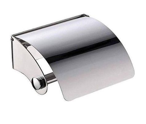 Lirlee Wall-Mounted Tissue Holder – Polished Silver Light Stainless Steel Toilet Paper Dispenser