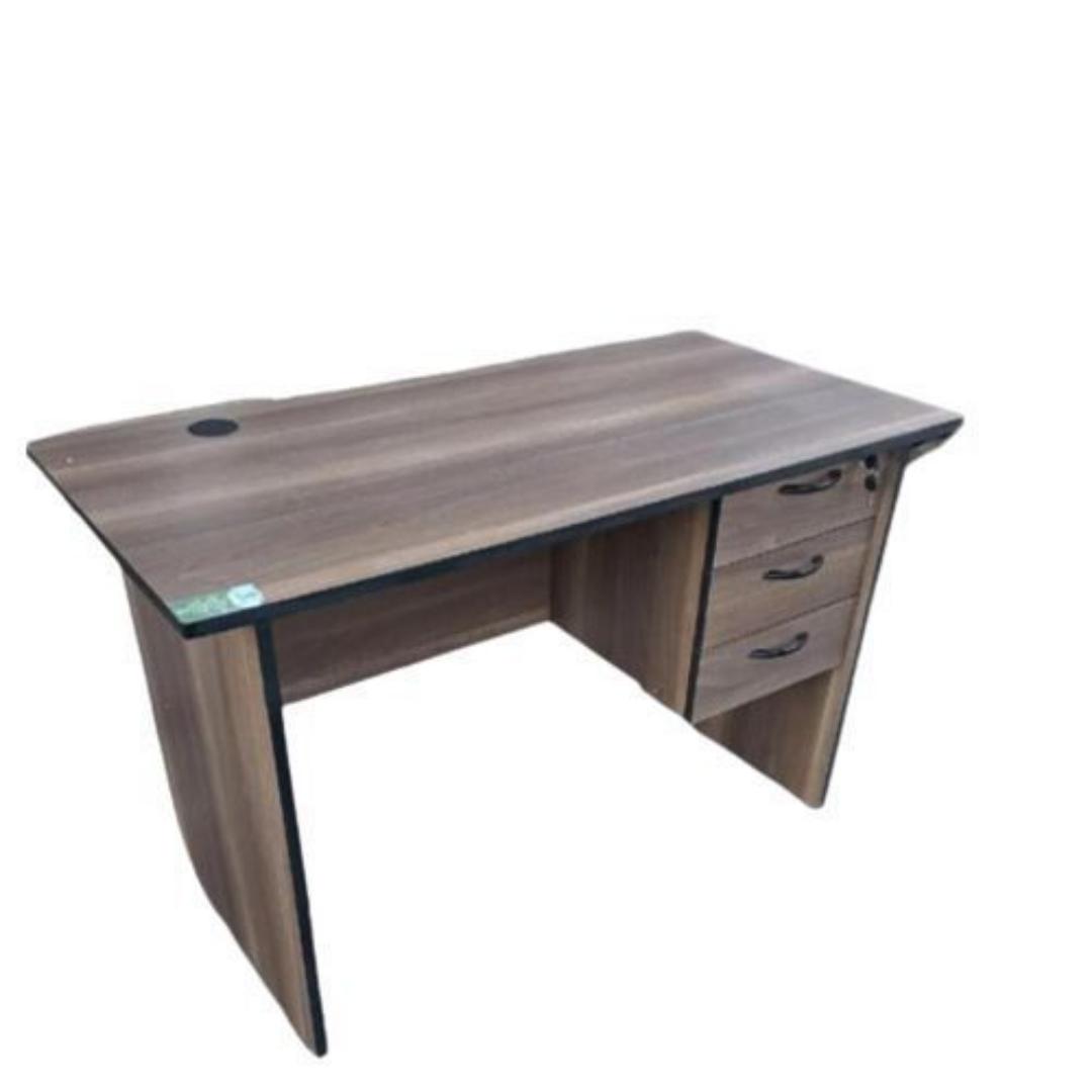 Brown Desk - 1.2 meter Brown With Storage & Cable Management
