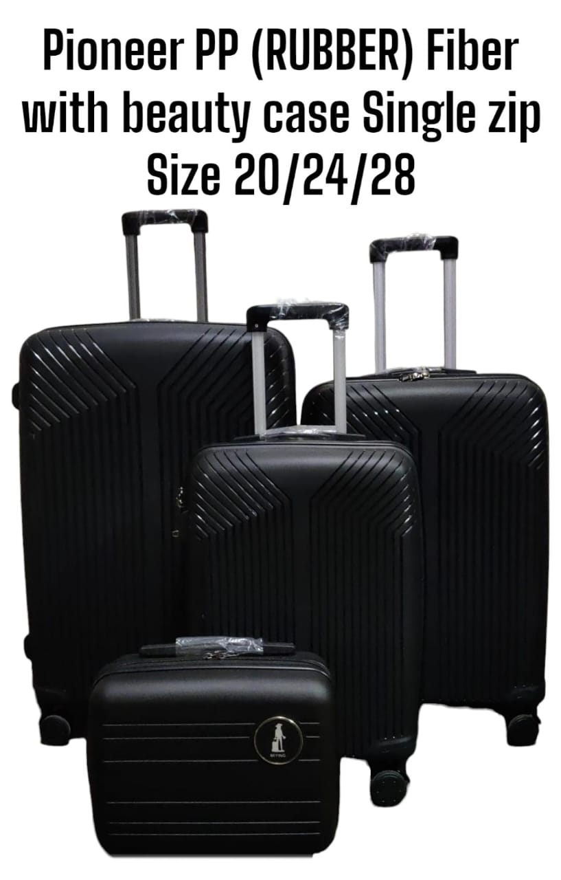 pioneer pp rubber fiber with beauty case with zip size 20/24/28