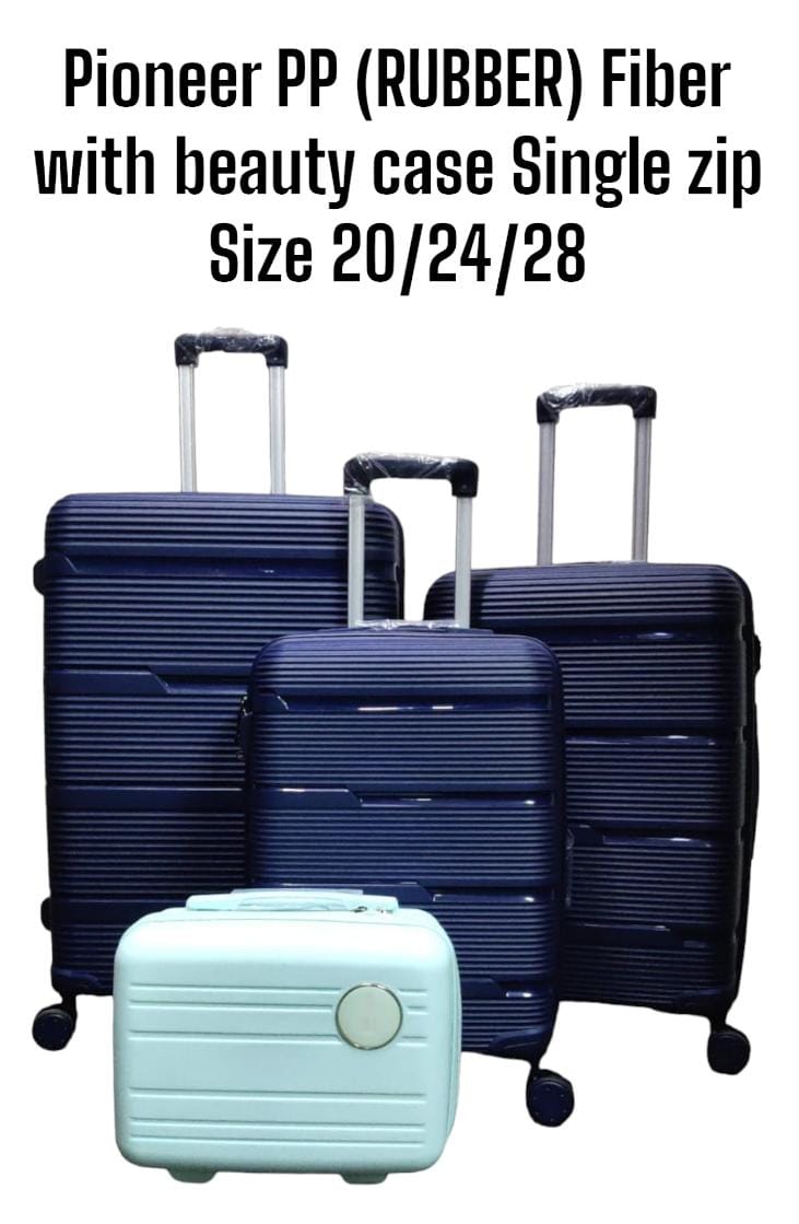 pioneer pp rubber fiber with beauty case with zip size 20/24/28