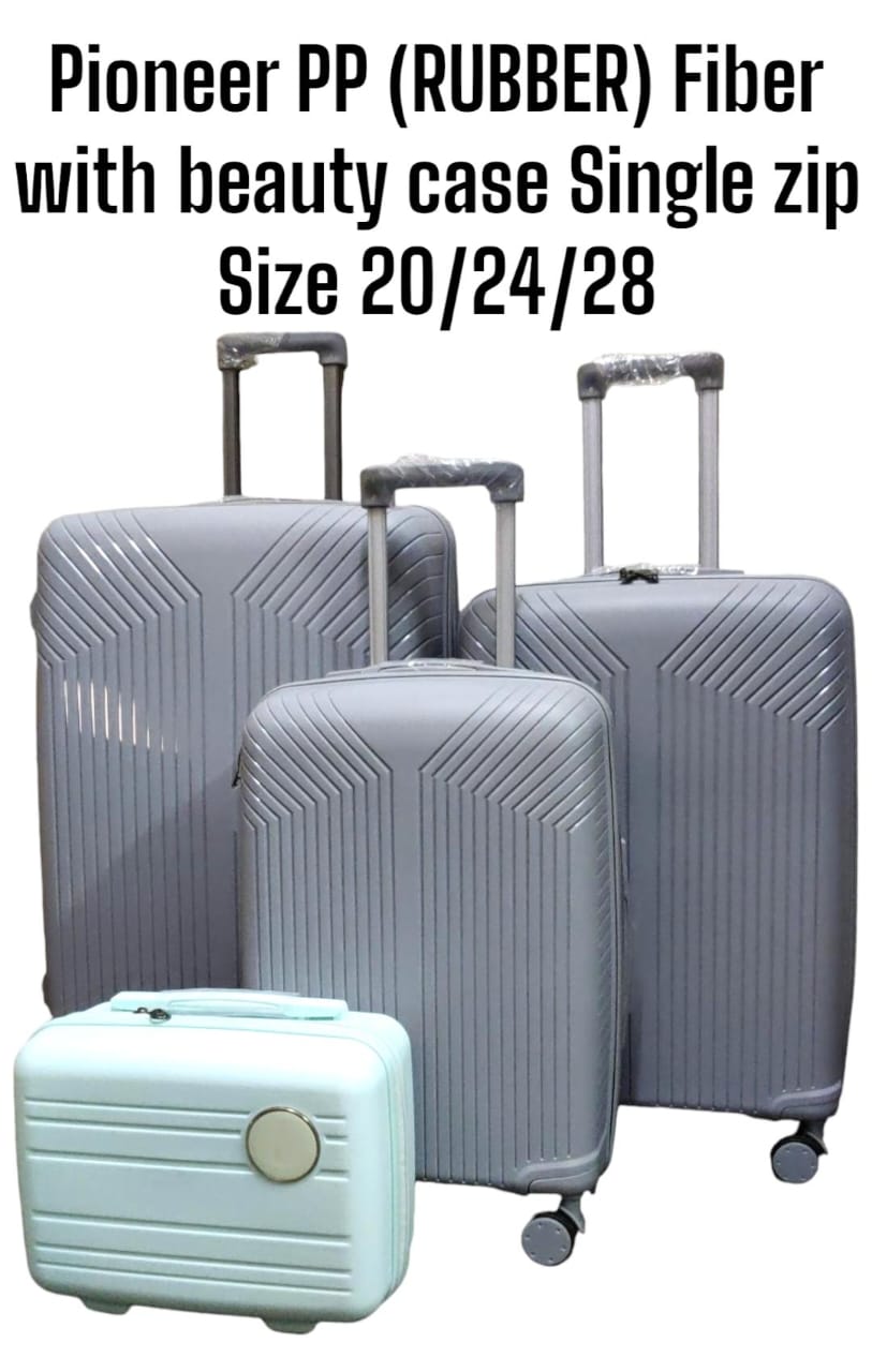 pioneer pp rubber fiber with beauty case with zip size 20/24/28
