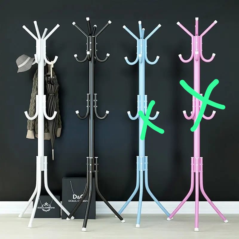 Household Bedroom Economical Clothes Rack Floor Hanger Simple Bag Rack Coat Rack Thickened round tube, rust-proof and durable.
A-frame bottom, stands stable.
Rounded and smooth hooks.
For hanging kids