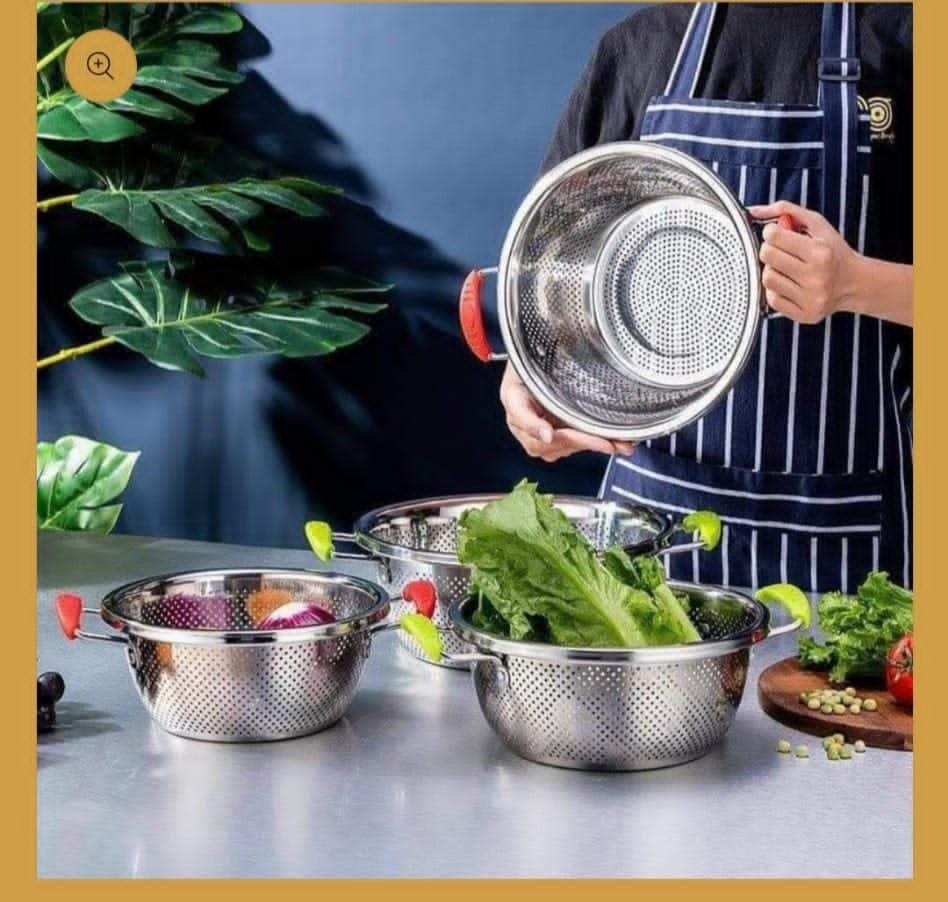 Vegetable Food Fruits Drainer Rice Colander For washing vegetables, fruit and rice and for draining cooked pasta.
Stainless Steel Vegetable Washing Basin With Large Holes
For washing vegetables, fruit