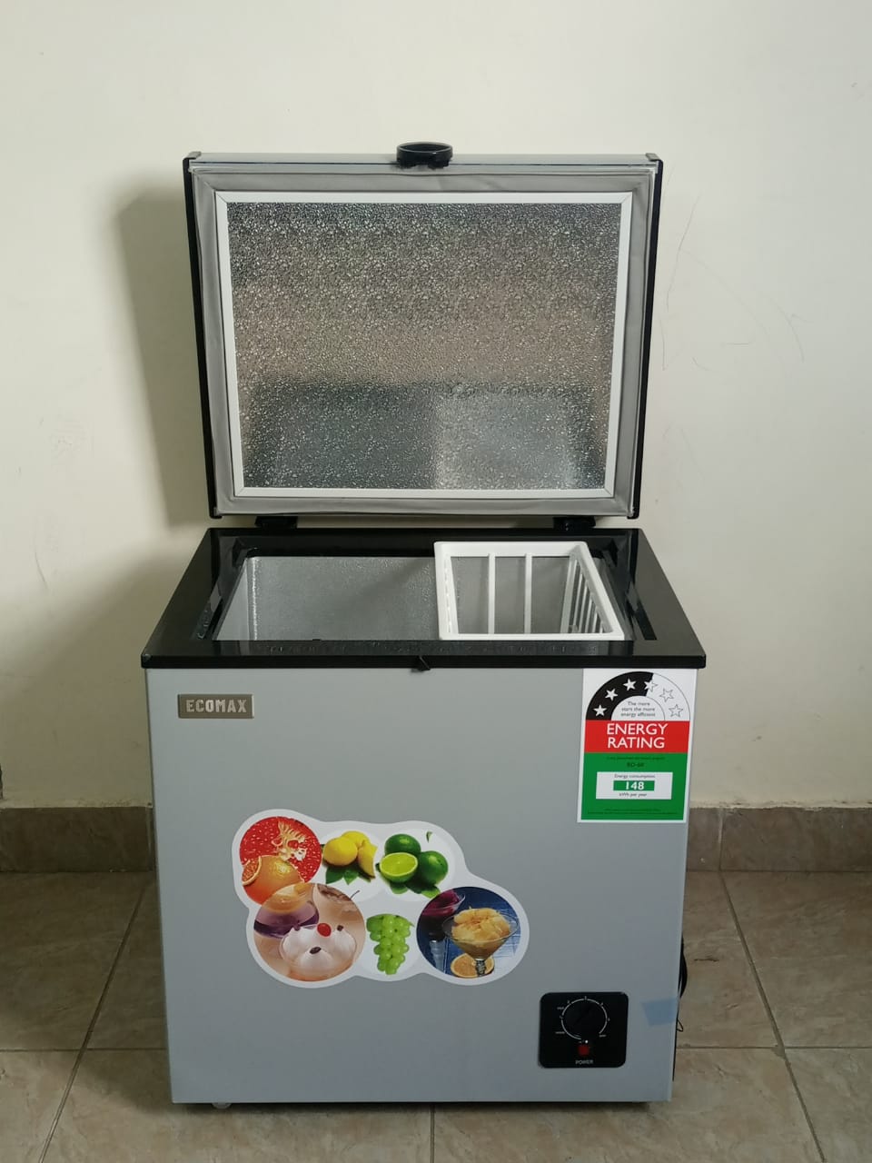 60 litres ecomax deep freezer The Ecomax energy-saving chest freezer is a small-sized home appliance that is perfect for storing all your frozen foods. The freezer has a capacity of 60 liters and henc