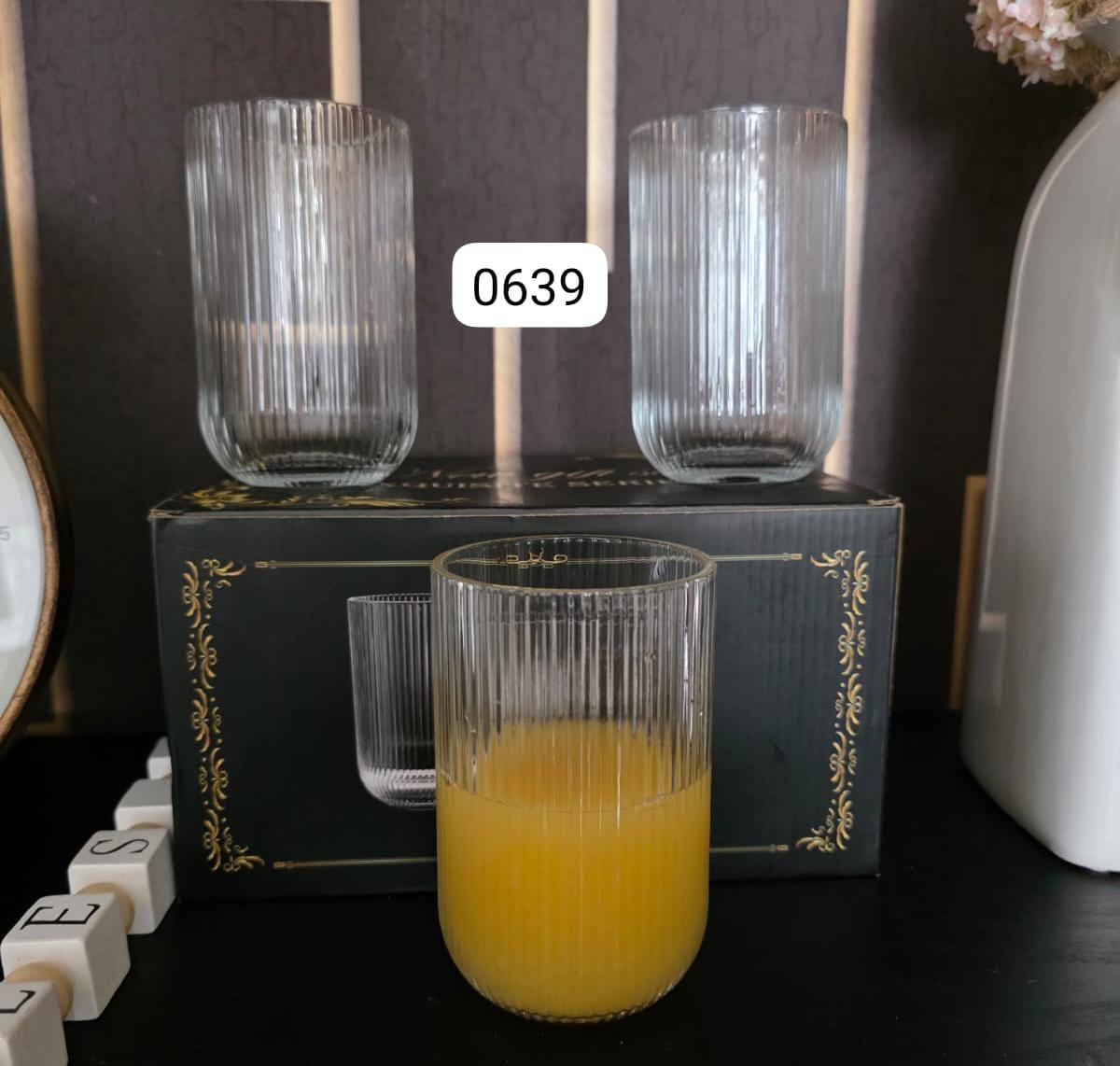 6PCS Ribbed Glasses.They are versatile and used for a wide range of hot and cold drinks, including beer, water, yogurt, ice cream, milkshakes, and cocktails.