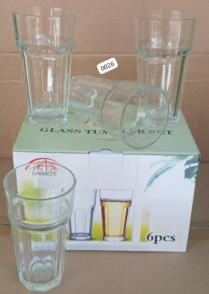 Sundabests 6pcs Chopper Glass Set. Feature a classic design with hexagonal depressions for a firm and comfortable grip.