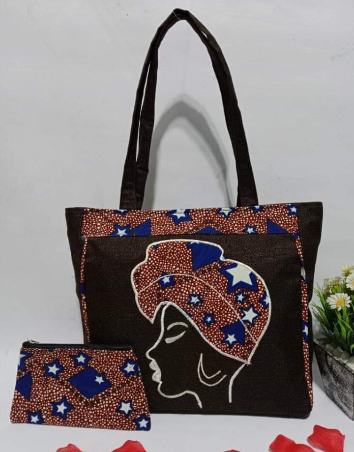 ladies african print custom made ankara shoulder handbag