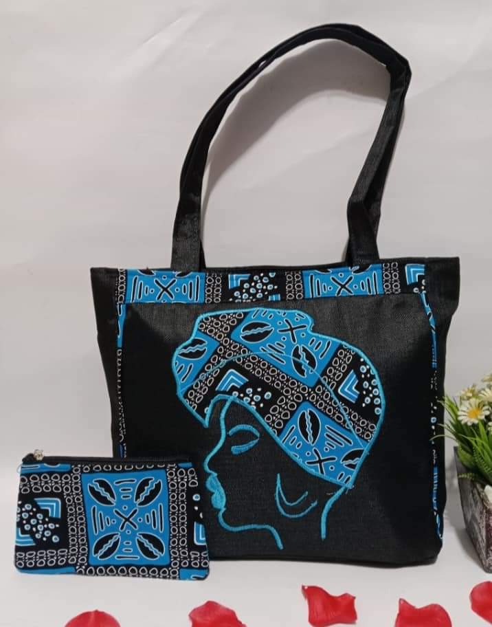 ladies african print custom made ankara shoulder handbag