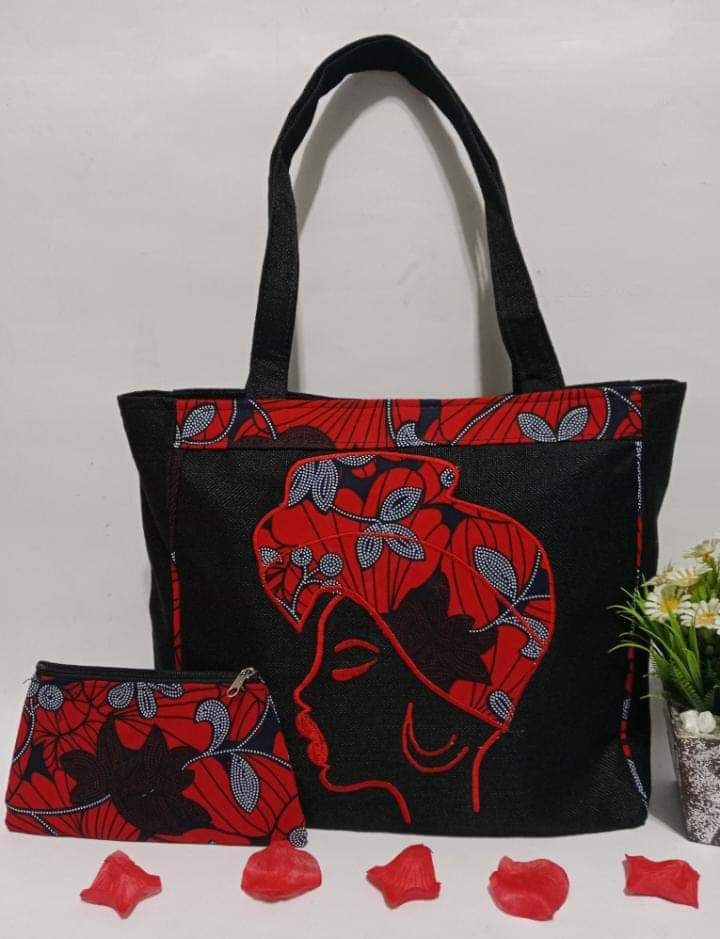 ladies african print custom made ankara shoulder handbag