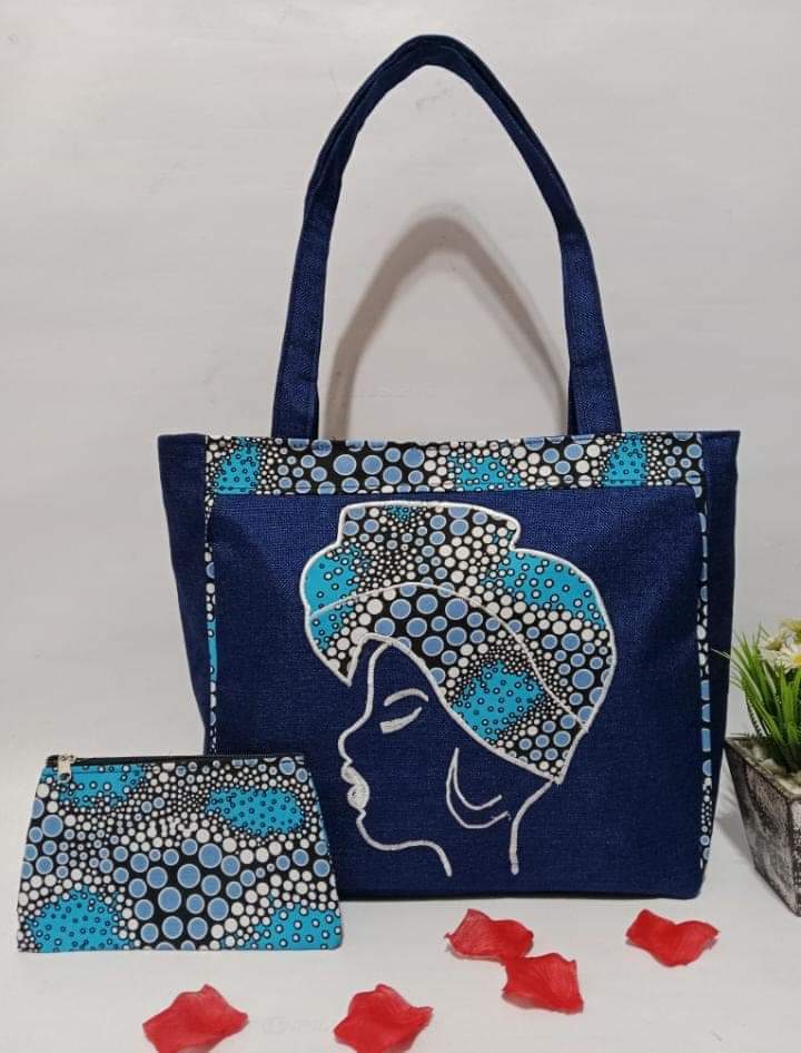 ladies african print custom made ankara shoulder handbag