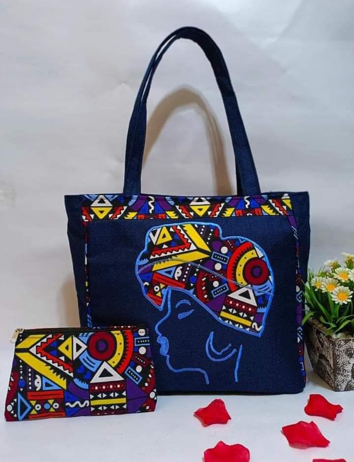 ladies african print custom made ankara shoulder handbag