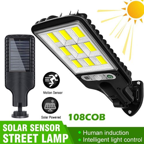 LED Solar Flood Light Motion Sensor Security Wall Street Yard Outdoor Lamp